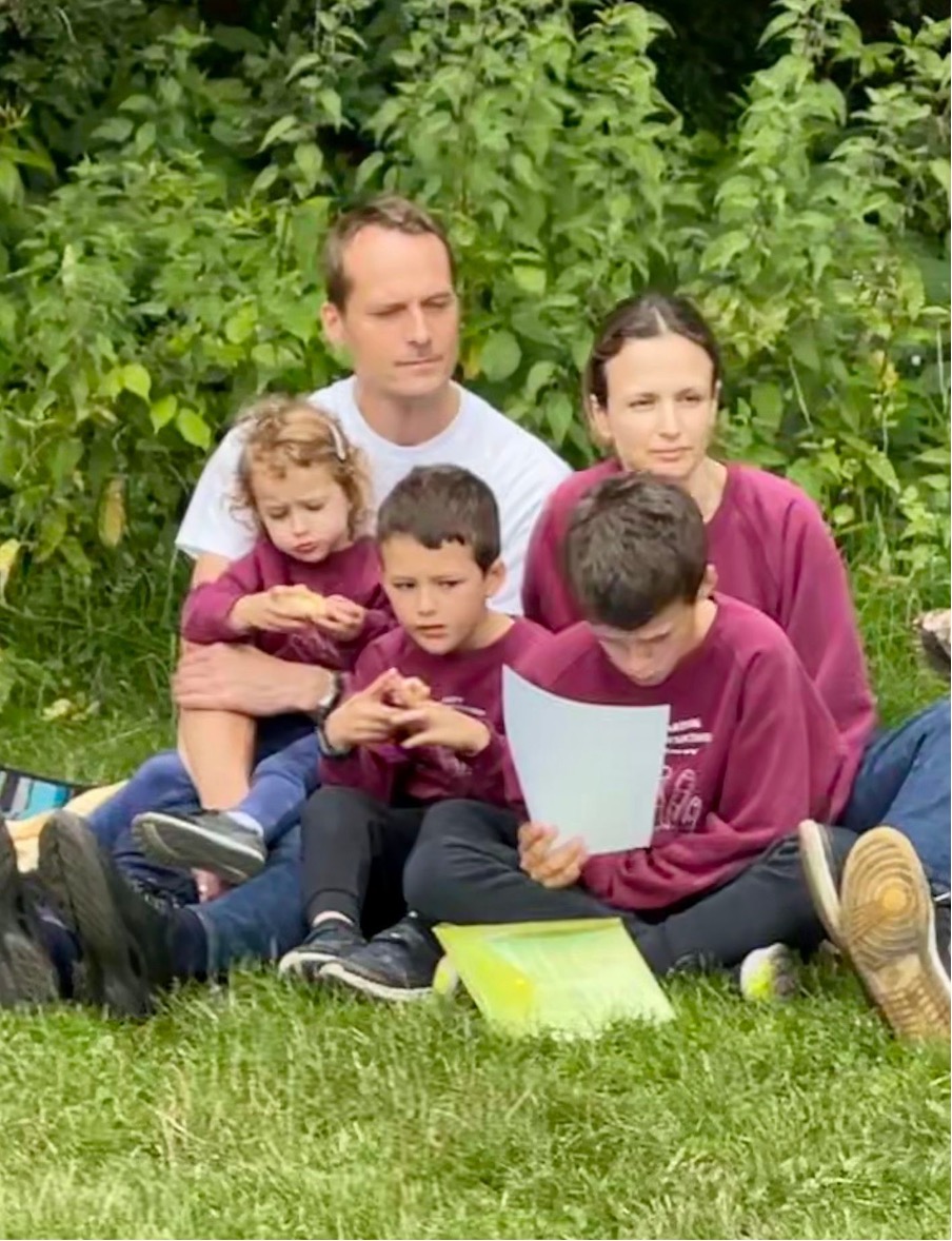 Stephanie, her brothers Stylianos and Konstantinos, with parents Stefan and Effie